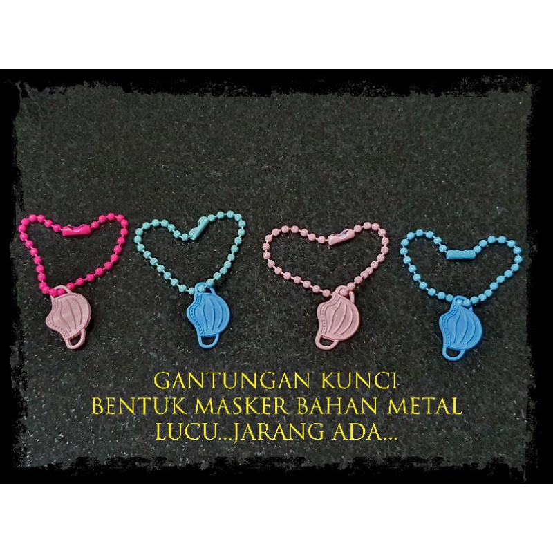 GANTUNGAN KUNCI AKSESORIS TAS UNIK BENTUK MASKER LUCU BAHAN METAL