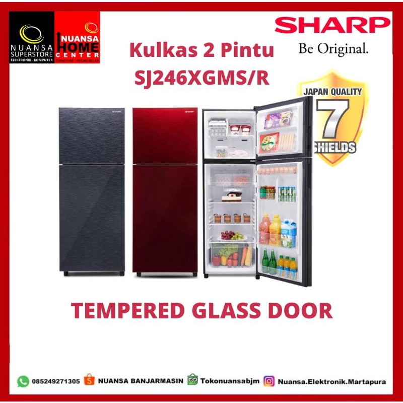 KULKAS SHARP 2 PINTU SJ246XGMS/MR