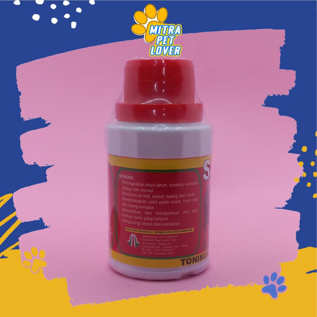 PENGUAT OTOT SYARAF SENDI &amp; TULANG TERNAK - SUPER TONIC 100 ML ORIGINAL - VITAMIN PENGUAT DAYA TAHAN STAMINA SAPI KAMBING KERBAU KUDA - KURANGI SAKIT KROPOS &amp; STRESS - MURAH - PET ANIMAL HEALTHCARE TAMASINDO OBAT HEWAN BINATANG PELIHARAAN MITRAPETLOVER