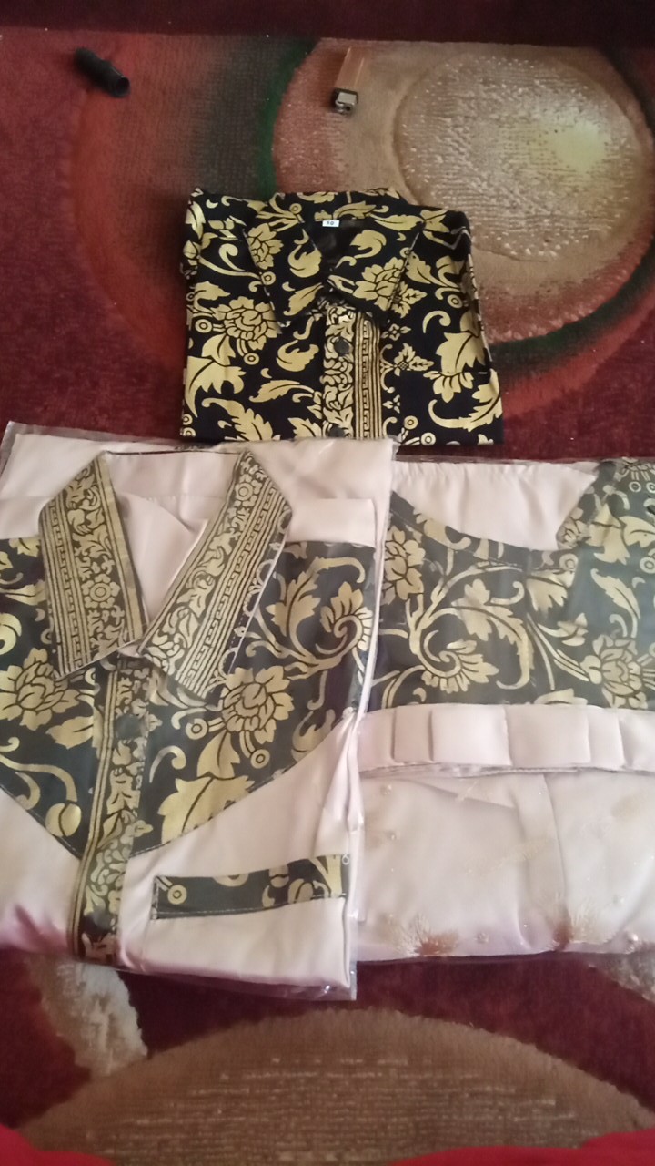 Batik Couple + Anak, Gamis Dan Kemeja Lengan Pendek Limited Edition By Batik Sumber Bahagia