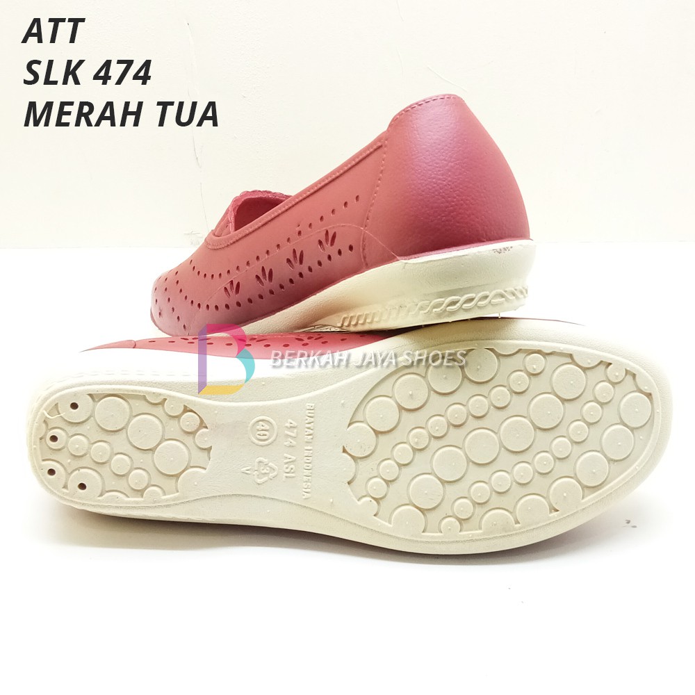 Sepatu Karet Wanita - Sepatu Flat Shoes Karet Wanita ATT SLK 474 Varian Warna - Anti Air &amp; Anti Slip