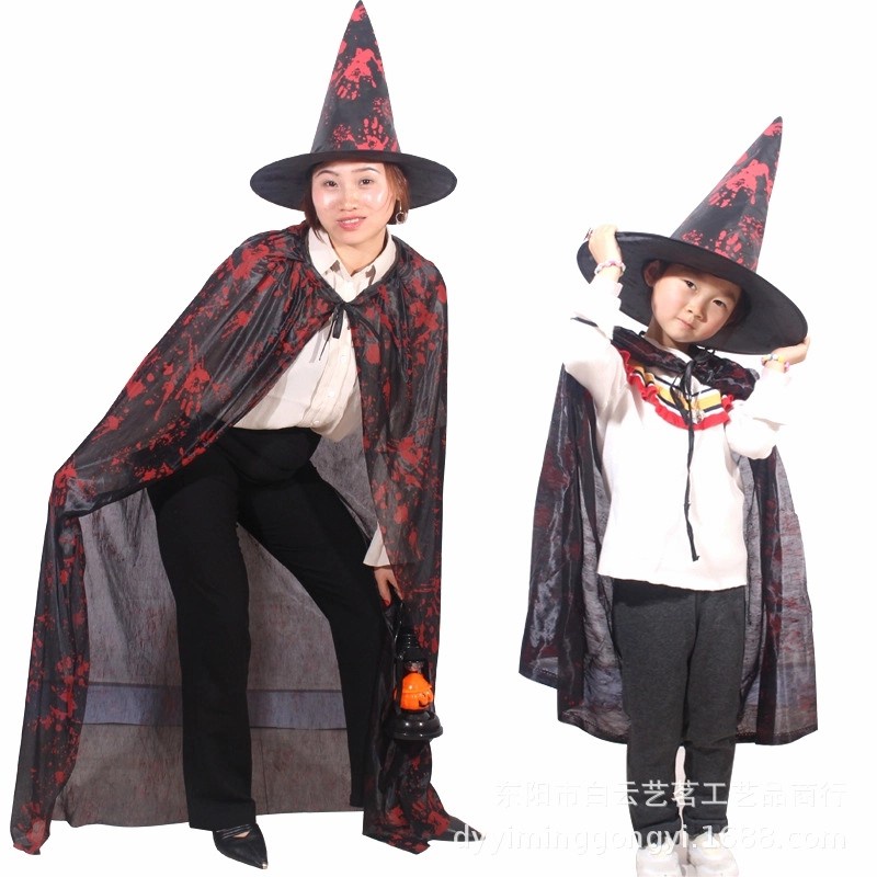 Kostum Halloween Jubah Merah Set +Topi Cosplay anak &amp; Dewasa Haloween UNISEX