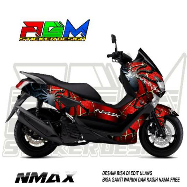 Decal Sticker Yamaha Nmax 150 Old  Full Body Motif Spiderman Merah