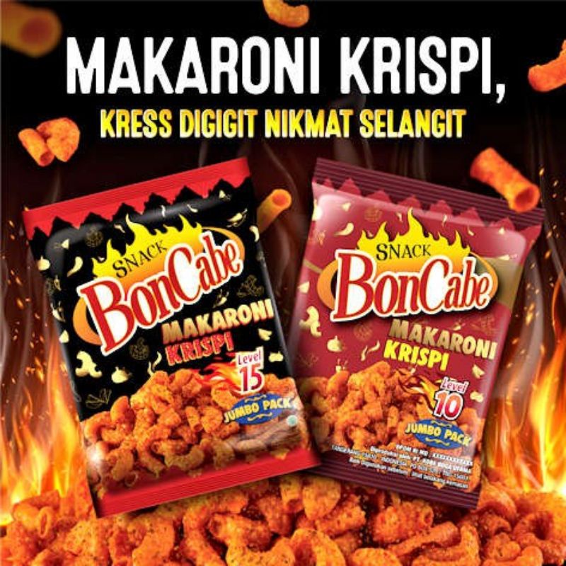 BONCABE SNACK MAKARONI KRISPI LEVEL 15 KEMASAN 30 GRAM