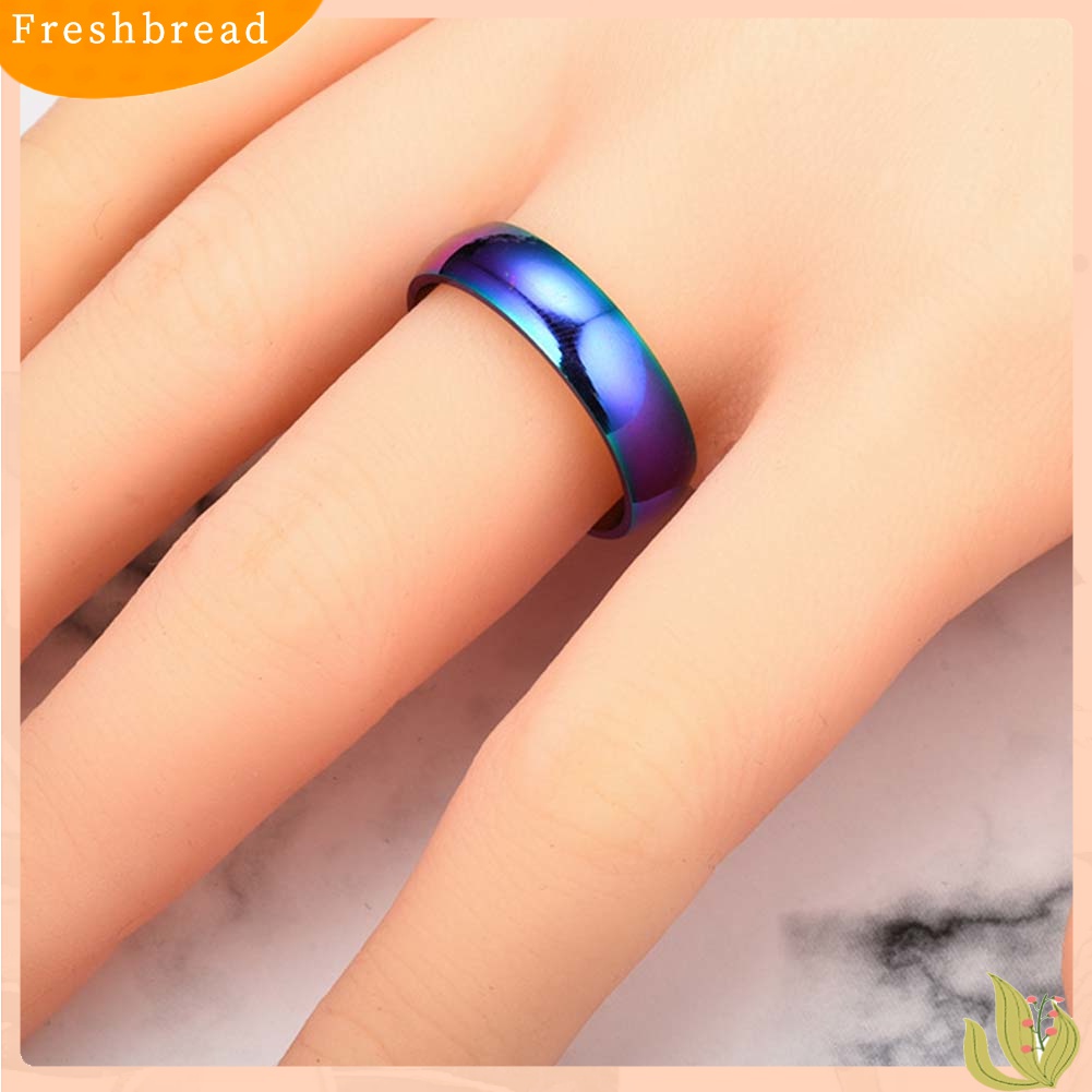 [TERLARIS]Fashion Rainbow Dome Stainless Steel Finger Ring Couple Wedding Jewelry Gift