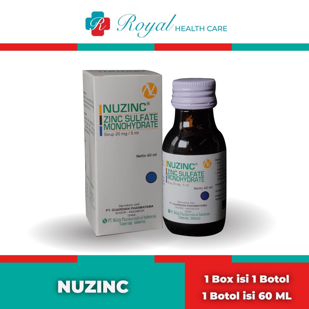 NUZINC 60ml Untuk Pengganti Cairan Sebab Diare Pada Anak