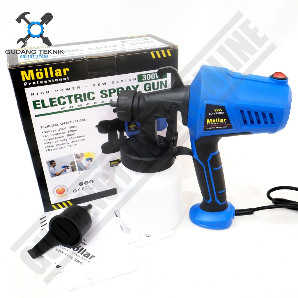 Spray Gun Elektrik Mollar MLR-ESG 300N / Alat Semprot Semprotan Cat Listrik MLR ESG300 Mollar ESG 300