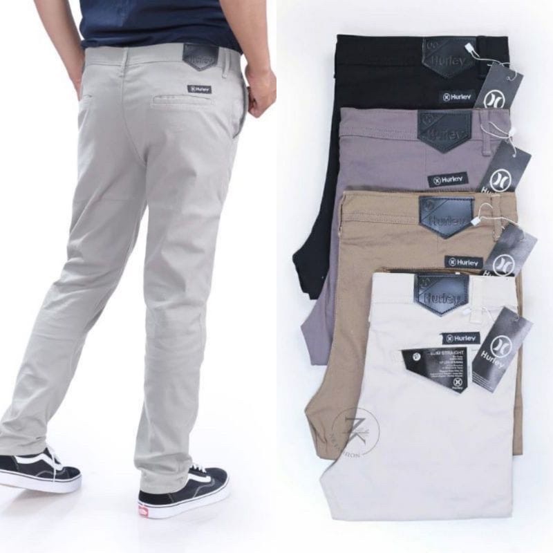 CELANA PRIA CHINO Slim fit Panjang Kerja kantor Santai Liburan Cowok Gentleman Boy Skinnyhtytth