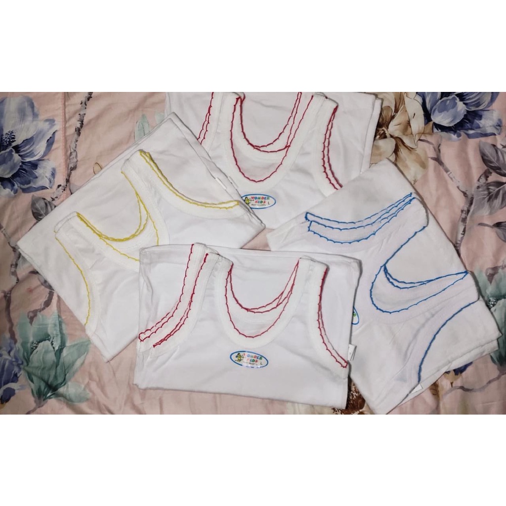 6 PCS SINGLET LIST BAYI WONDER KIDS/KAOS DALAM BAYI SUPER SOFT COTTON