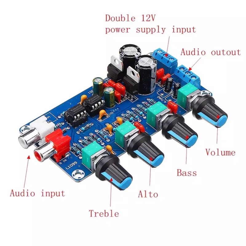 HiFi Tone Control Stereo NE5532 Preamp Audio Amplifier