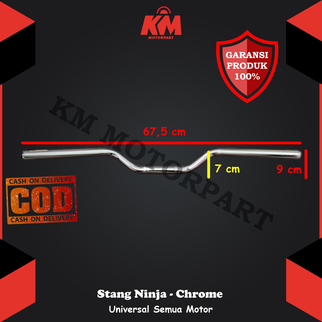 Stang Ninja Custom Stir Setang Variasi Racing Modif Universal Tinggi 9 cm Panjang 67,5 cm