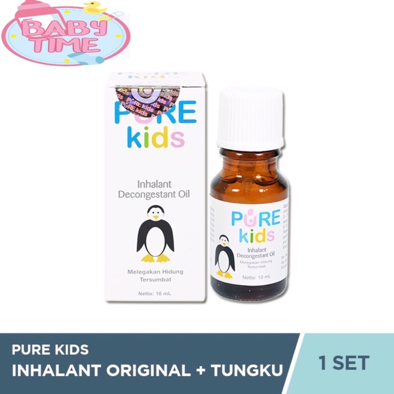 Pure kids baby inhalant decongestant oil 10ml  &amp; Paket Pure Kids Inhalant Decongestant Original + Tungku Aromatheraphy untu batuk pilek anak