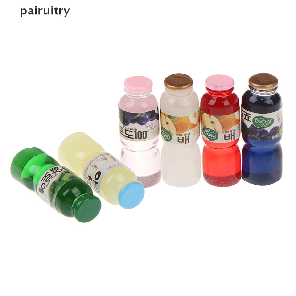 Prt 5Pcs Miniatur Botol Minum Skala 1: 12 Untuk Aksesoris Dapur Rumah Boneka PRT