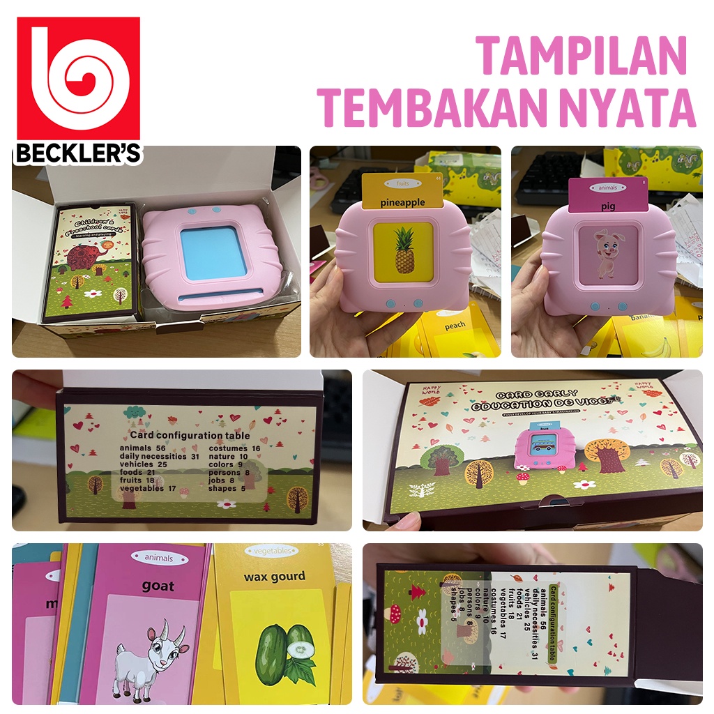 Card English Early Education Device / Mainan Flash Card Bersuara Alat Bantu pengenalan kosakata Bahasa Inggris Flash card