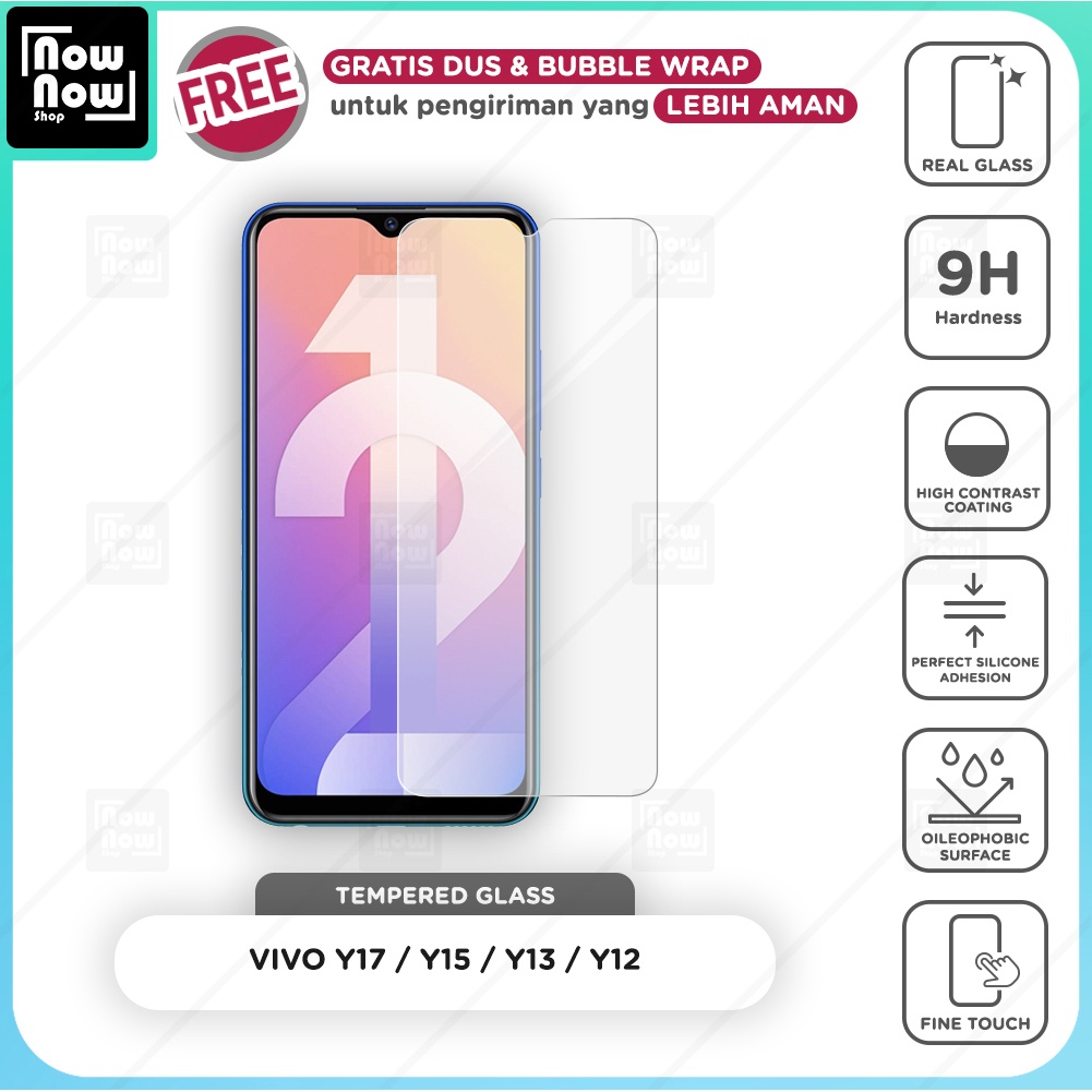 Tempered Glass Anti Gores Vivo Y17 / Y15 / Y13 / Y12 / Y11 Y19 Y20 Y3 Y31 Y33 Y37 Y5 2019 Y55 Y65 Y69 Y71 Y81 / Y83 Y85 Y89 Y91 / Y93 / Y95 Y97 / V11i Screen Guard Protector 9H Kaca Temperglass