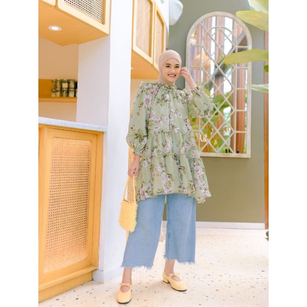 [FULLBOOKED] Zeya Tunic Greenia by Haideeorlin