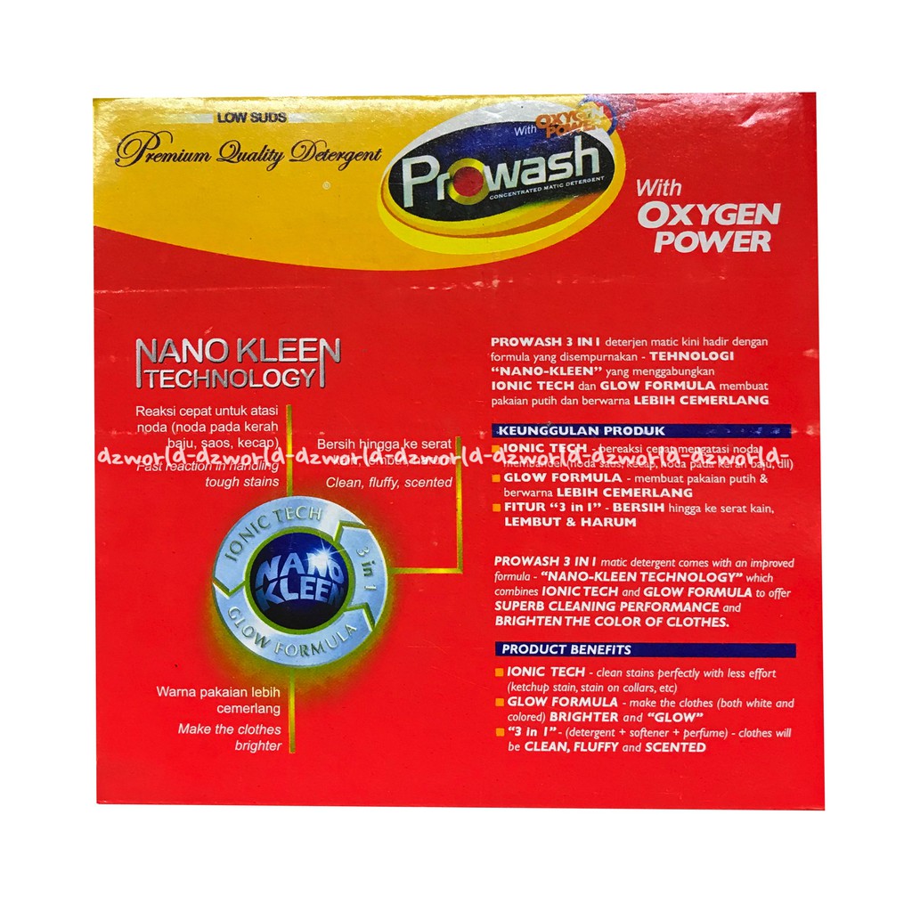 Prowash Concentrated Matic Detergent 1 Kg Sabun Cuci Bubuk Mesin Cuci Bukaan Depan Pro Wash Powder Detergen Bubuk 1 kg