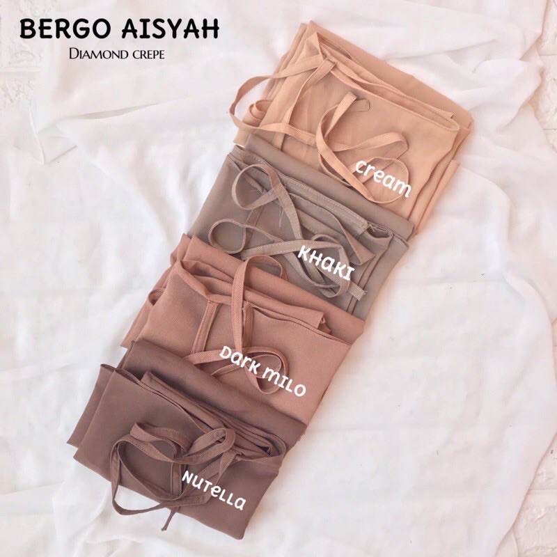 BERGO AISYAH JUMBO XL DIAMOND CREPE / HIJAB JILBAB INSTAN NON PED XL / BERGO MARYAM