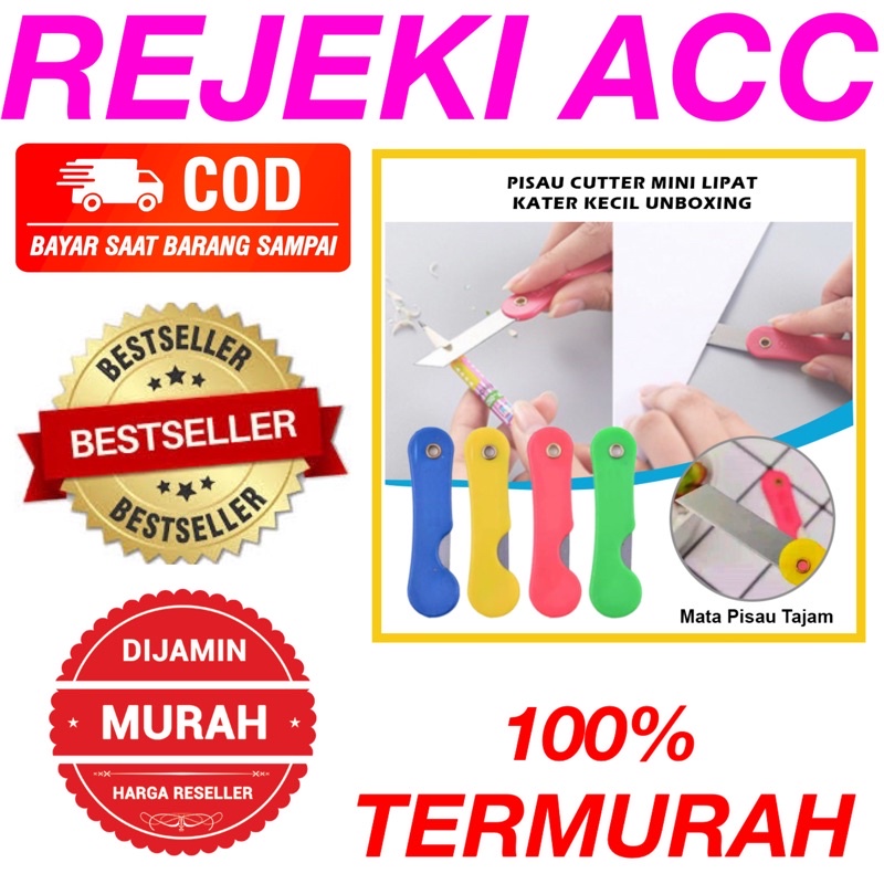 

Pisau Cutter Lipat Mini Foldable Knife Alat Bantu Potong Kertas Plastik Perlengkapan ATK Sekolah Kater Kecil Untuk Unboxing
