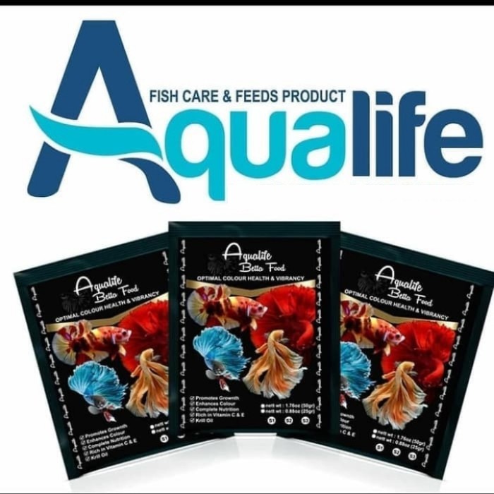 Aqualife betta food 50 Gram Original Pelet Ikan Premium Cupang Koi Koki Louhan Cichlid dll