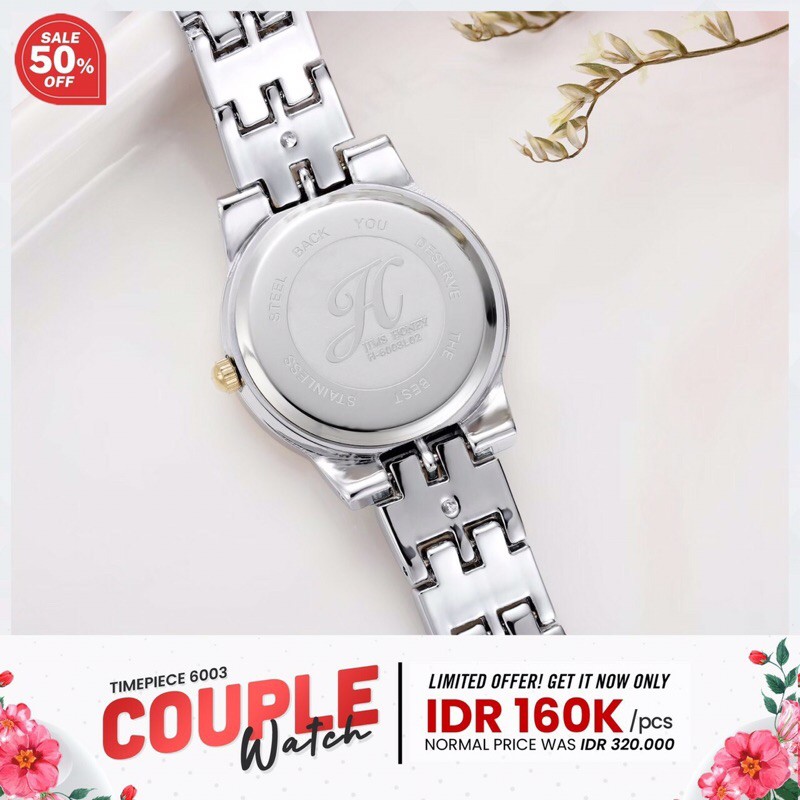 Jam Tangan Couple Pria Wanita Jimshoney 6003 Watch Glamour / Jam Murah Mewah