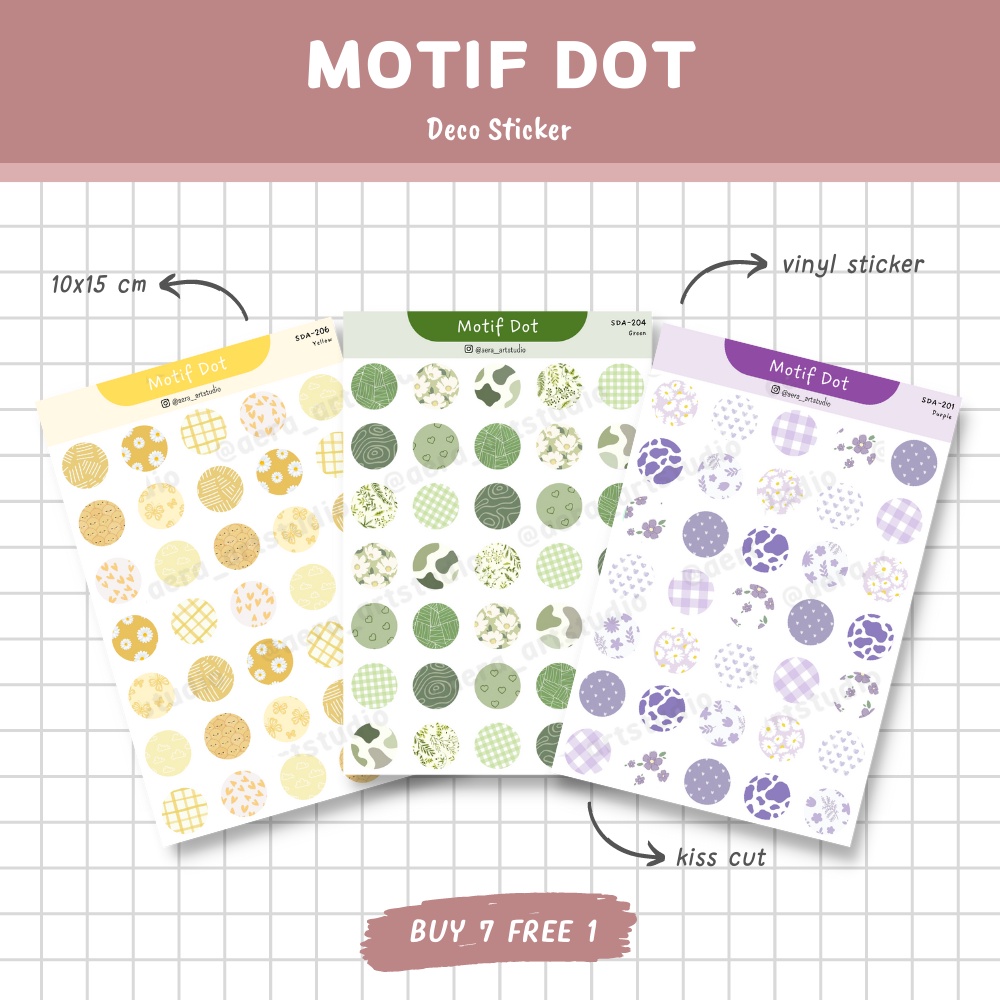 

Motif Dot : Deco Sticker - by Aera Art Studio | Stiker Planner - Stiker Bulat Motif - Rounded Dot Sticker - Decoration Sticker - Round Sticker - Aesthetic Sticker - Stiker Bulat Warna - Stiker Lucu - Stiker Dot - Stiker Photocard