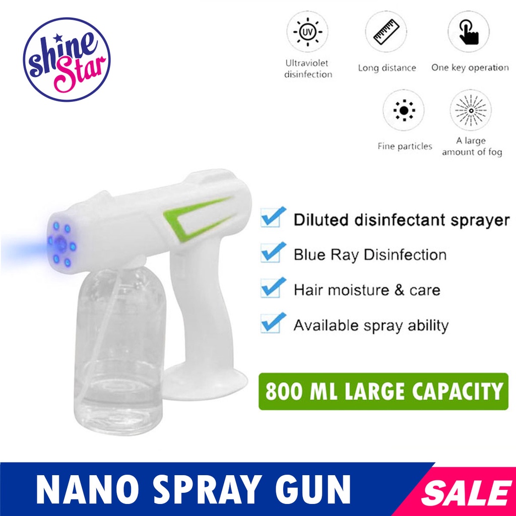 SHINE STAR - [ COD ] NANO GUN SPRAY DESINFEKTAN 800ML / FOGGING MACHINE WIRELESS DISINFECTION BLUE LIGHT