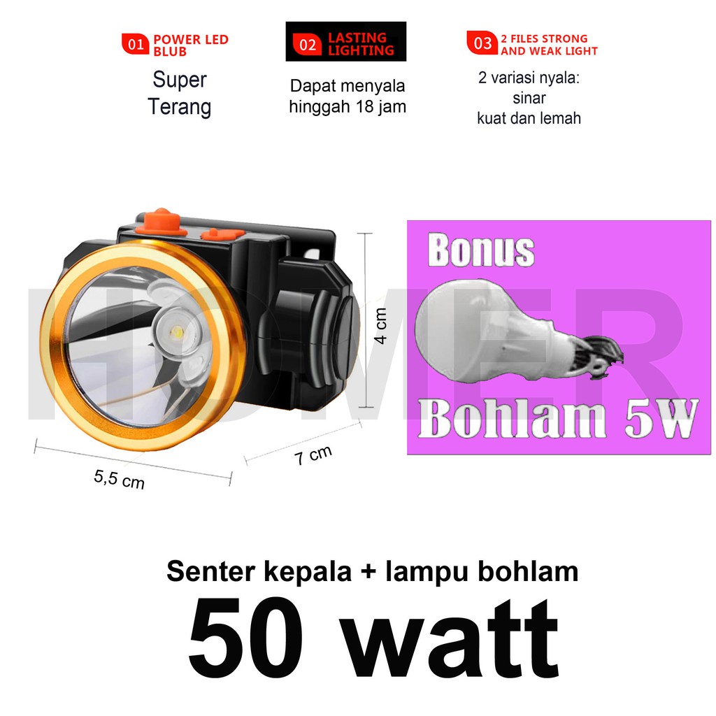 Lampu Senter Kepala LED body kecil besar jumbo Headlamp head lamp Kotak senter kepala LED super terang sepeda hiking baca cas charge Charger murah 30w 30watt 30 w 30 watt 30+10w 50w 50watt 50 w 50 watt 80w 80watt 80 w 80 watt anti air hujan outdoor bohlam