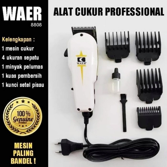 Cukuran Rambut Elektrik WAER WA-8808 / Mesin Cukur Rambut Listrik / Hair Clipper Proffessional [TERMURAH]