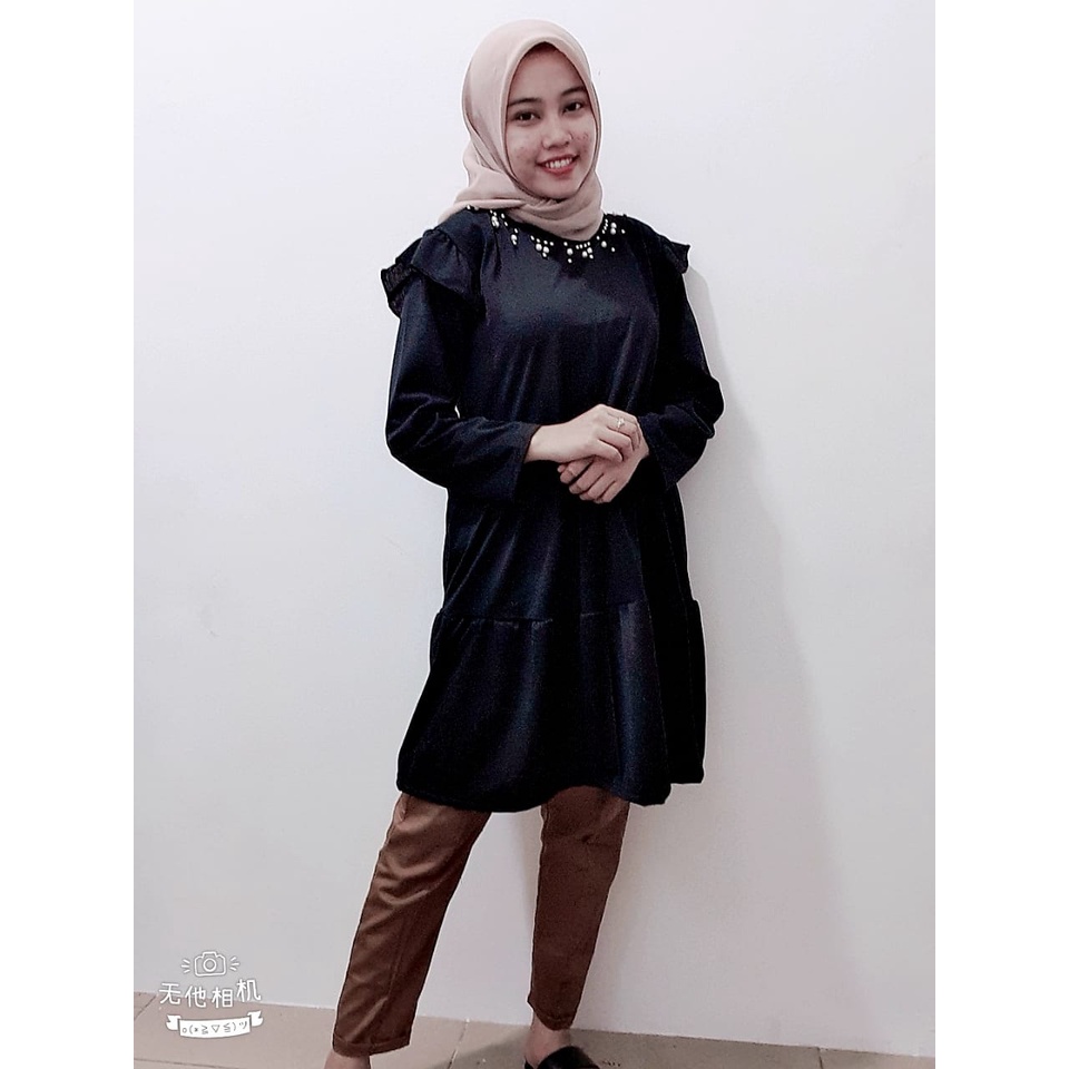 VF-TUNIK MUTIARA REMPEL SUSUN TANGAN RUFFLE FIT XL / TUNIK MUSLIM