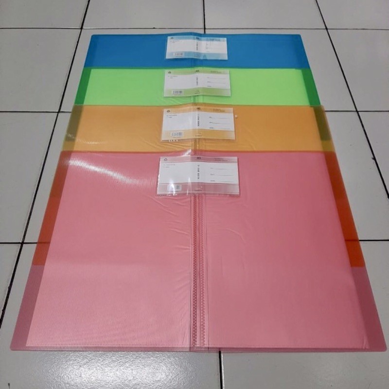 

MAP PLASTIK/CLEAR HOLDER F4 FOLIO 40 LEMBAR /MERK ESCO/TRANSPARAN WARNA STABILO