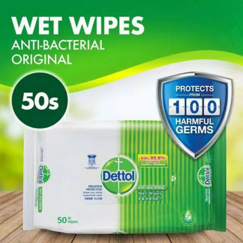 TERMURAH Tisu Basah Dettol 50 Lembar Antiseptic / Tissue Basah Dettol