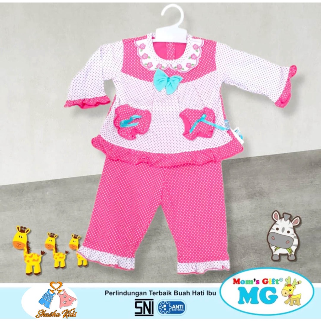 [MG-08] Baju Bayi Perempuan/ Dress Bayi Perempuan Mom's Gift motif 6-18 bln model lengan panjang