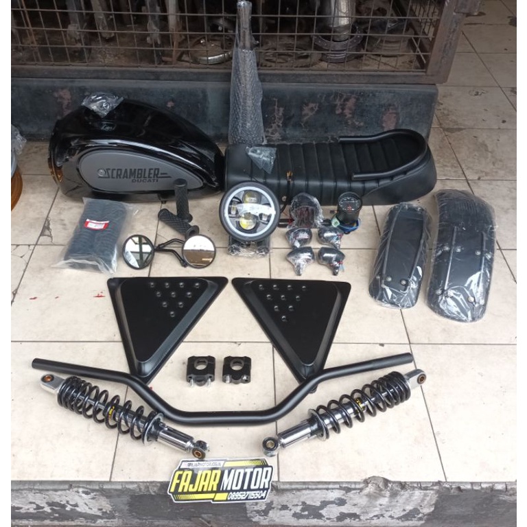 PAKET SCRAMBLER JAPSTYLE KOMPLIT MEGAPRO GL THUNDER SCORPIO