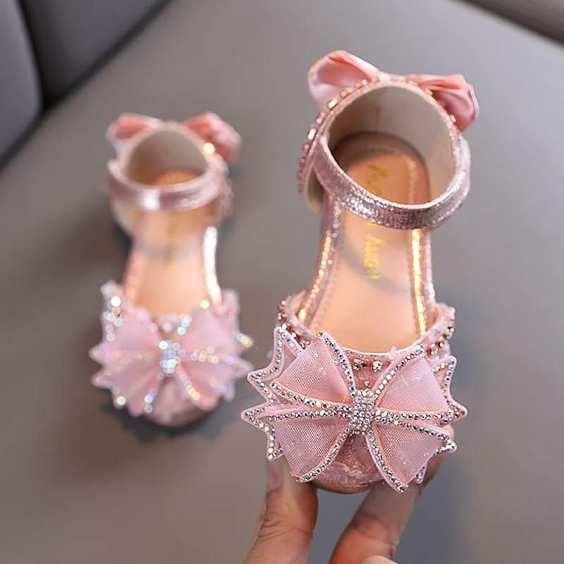 Sepatu Sandal Pesta Anak Perempuan Ribbon Pearl Sparkle