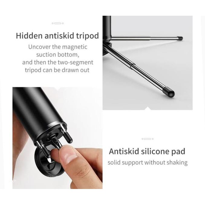 Diskon Baseus Selfie Stick / Tongsis Bluetooth Shutter Tripod Holder Or Bagus