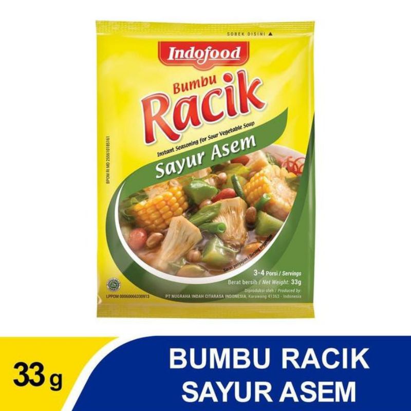 

BUMBU RACIK SAYUR ASEM INDOFOOD 33GR 33 GR-INDOFOOD BUMBU RACIK SAYUR ASEM 33 GR 33GR