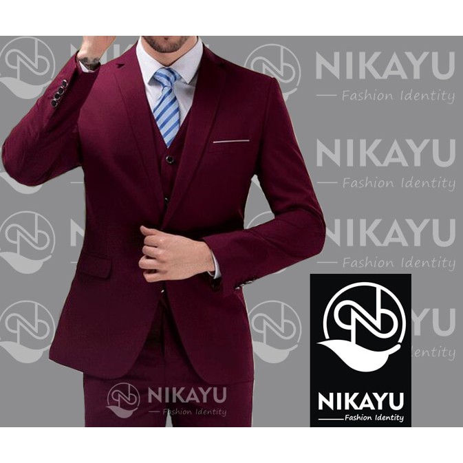 JAS PRIA MODRIC MAROON - JAS COWOK MODEL SLIMFIT WARNA MERAH TUA - JAS UNTUK WISUDA