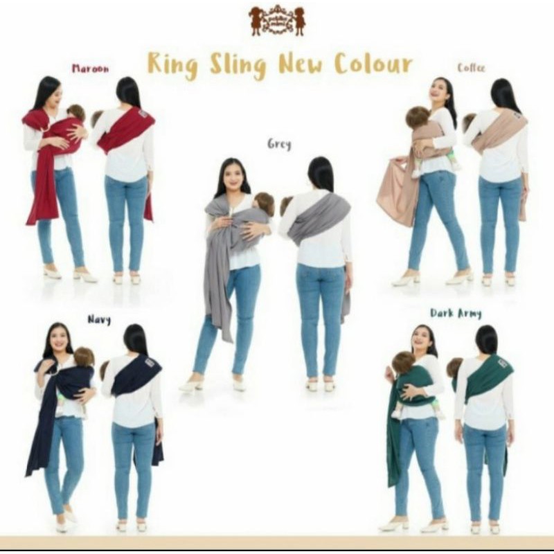 PETITE MIMI Ring Sling Warna Polos Gendongan Bayi Ringsling