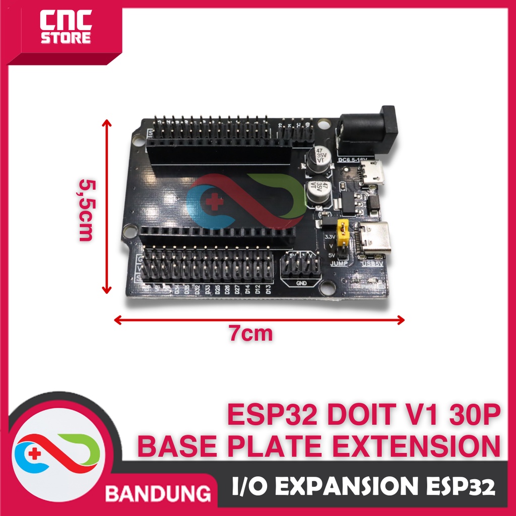 I/O EXPANSION ESP32 SHIELD ESP32 DOIT V1 30P BASE PLATE EXTENSION