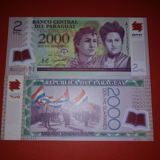 Uang Asing Polymer Paraguay Pecahan 2000