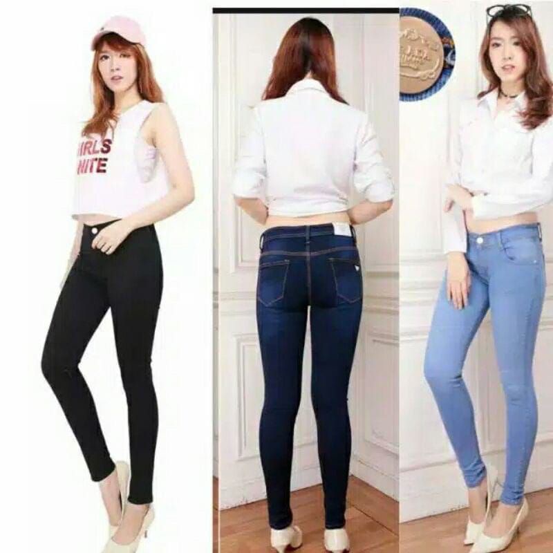 CELANA JEANS PANJANG WANITA SKINNY SOFT JEANS SIZE 27-38