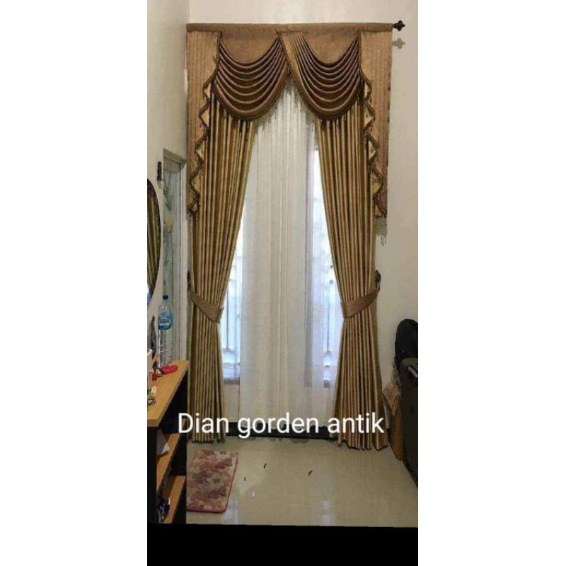 Gorden Poni Gorden Mewah Poni Rumbay Sepanyol Tirai Hordeng Pintu kamar ruang tamu