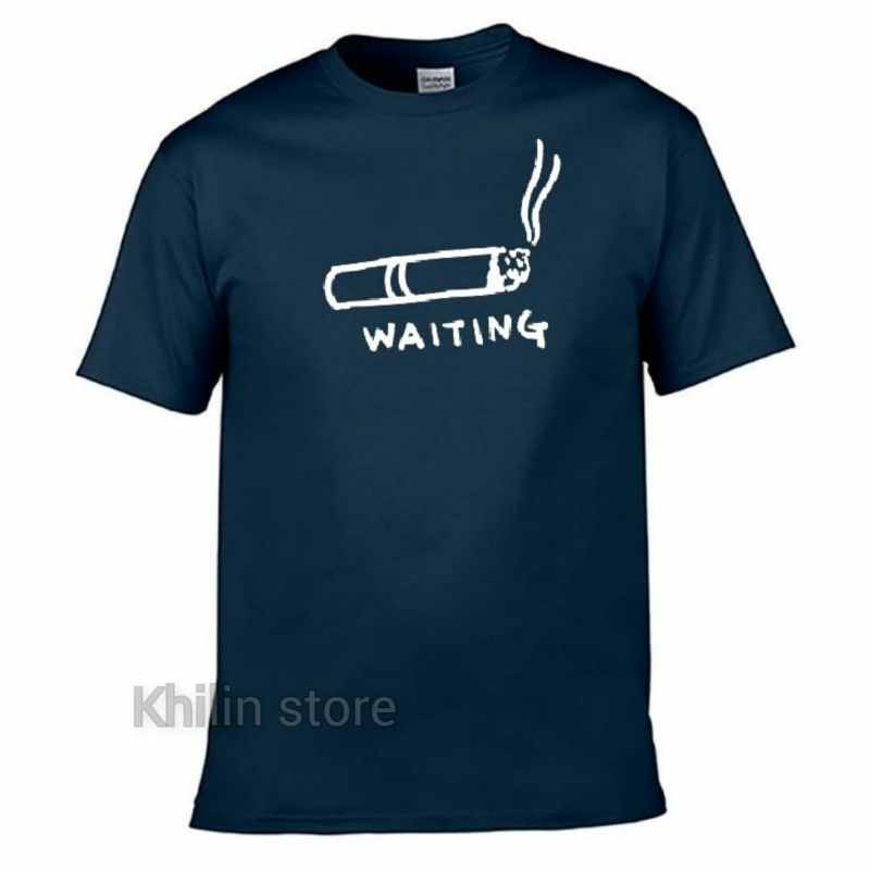 Kaos Pria Waiting Tshirt Baju Atasan Pria Dewasa Kaos Distro Premium Cotton