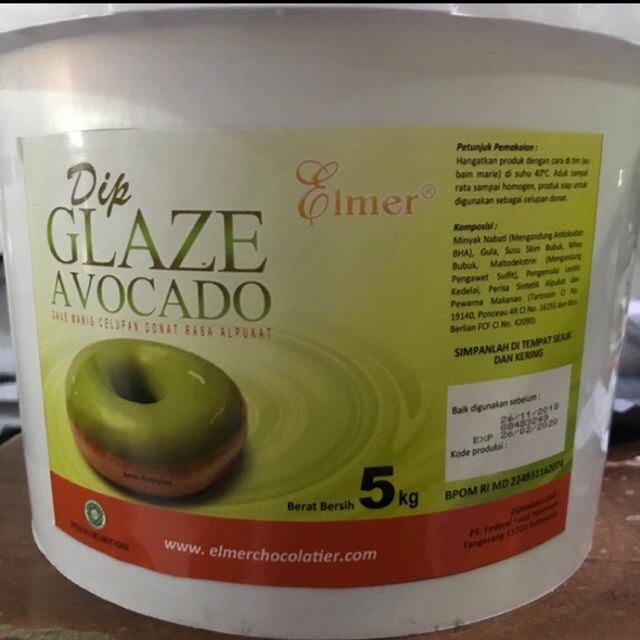 

Elmer Dip Glaze - Topping Donat Avocado 5kg - Gosend Only!!! !!!