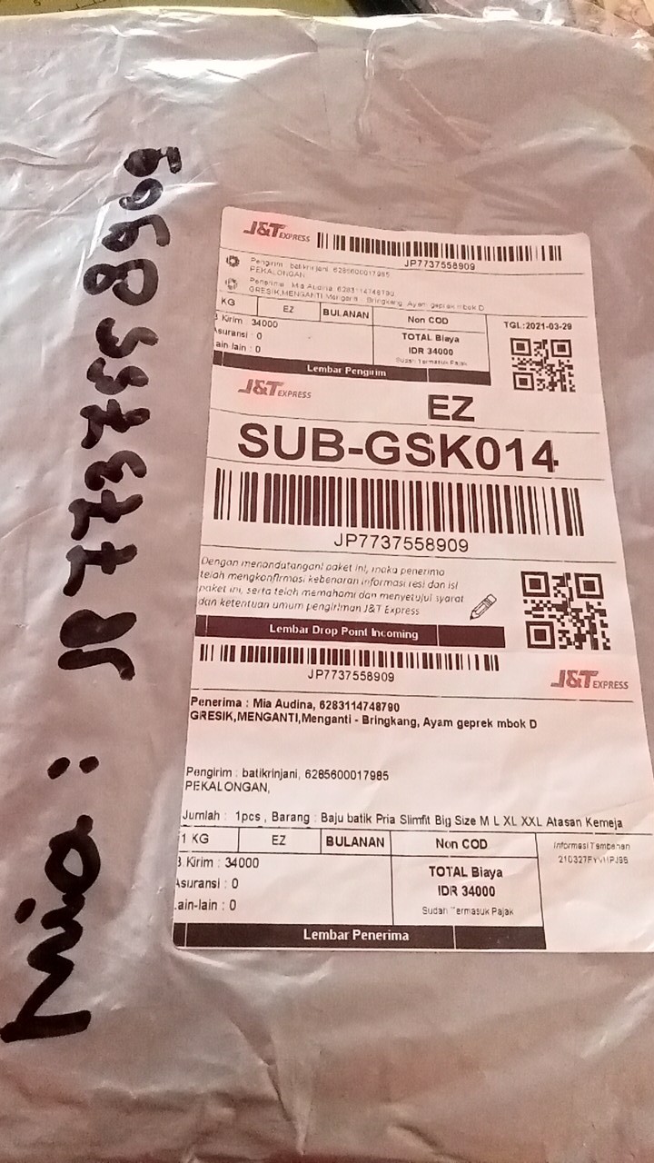 Baju Batik Pria Slimfit Big Size M L Xl Xxl Atasan Kemeja Batik Lengan Panjang Original Atasan Pria