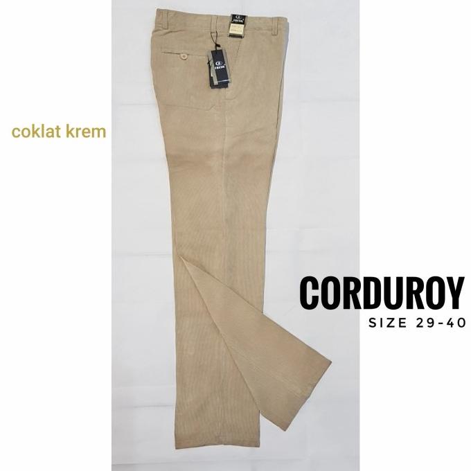 Celana Corduroy pria formal panjang coklat khaki standard murah bagus H.SALE.