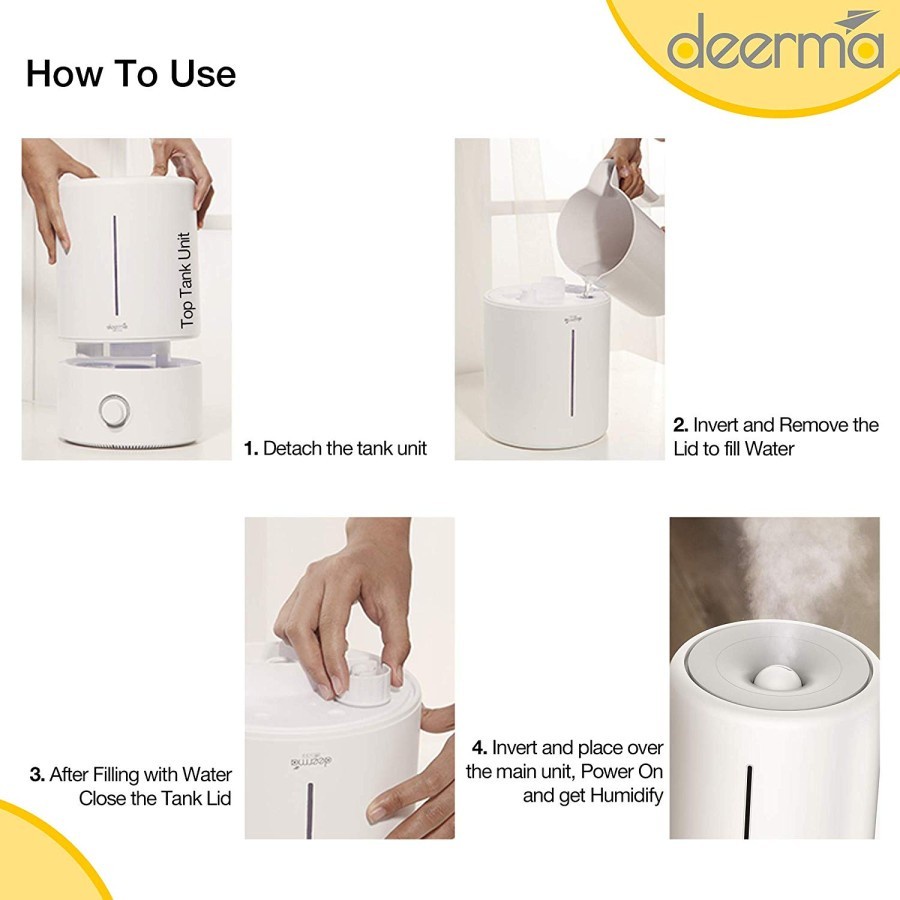 Deerma 5L Air Humidifier Ultrasonic DEM F628S - Pelembab Udara