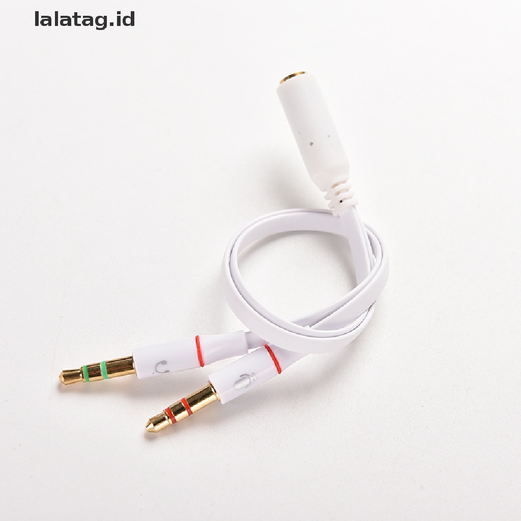 (Flyag) Kabel Adapter Splitter Audio 3.5mm Female Ke Dual Male Untuk Headphone / Mic