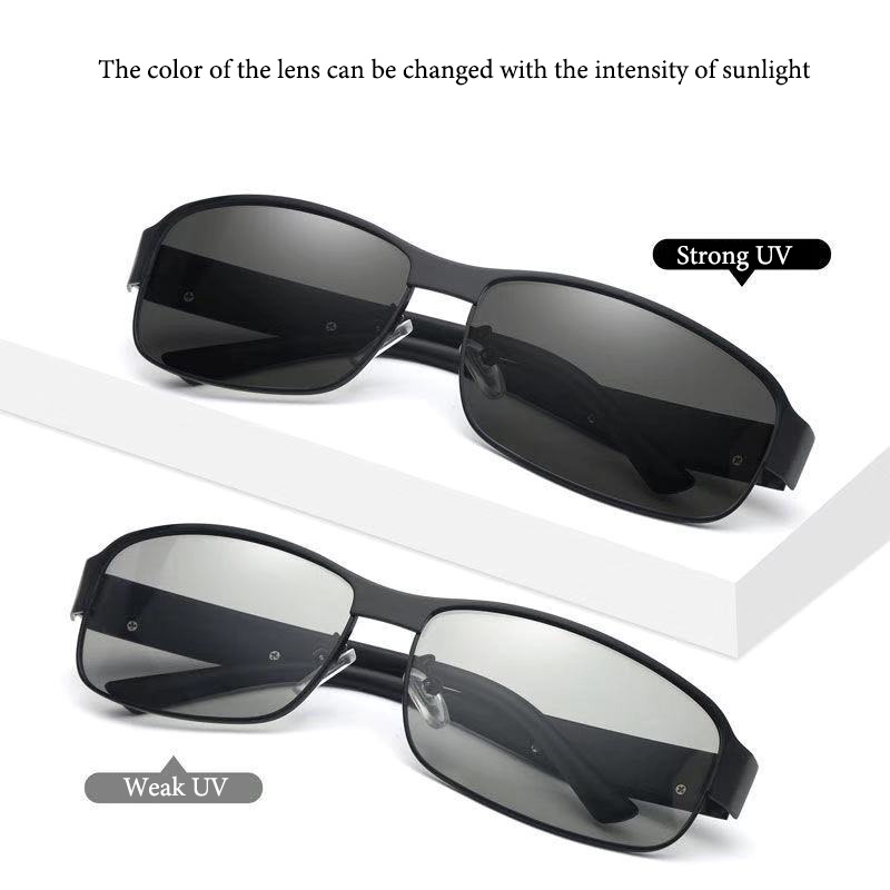 Kacamata Photochromic Polarized Siang Dan Malam Untuk Pria Mengemudi Memancing